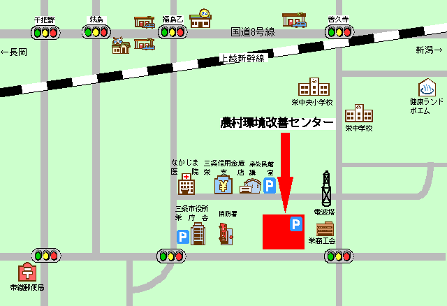 農村環境回線センターへのアクセス地図のイラスト