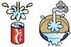 空き缶を水ですすいでいるイラスト