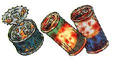 さびや汚れのついた空き缶のイラスト