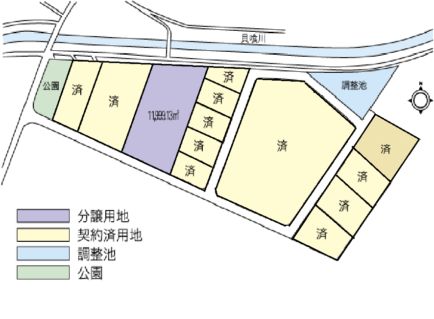 川通工業団地分譲図