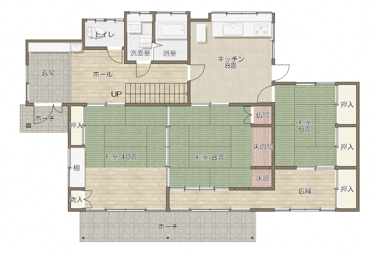 移住促進住宅「南中」平面図1階（改修前）