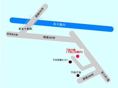 下田分館のイラストマップ
