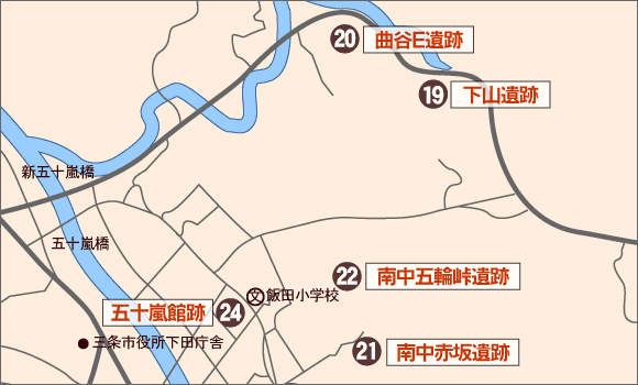 下田地域の主な遺跡地図