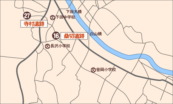 下田地域の主な遺跡地図