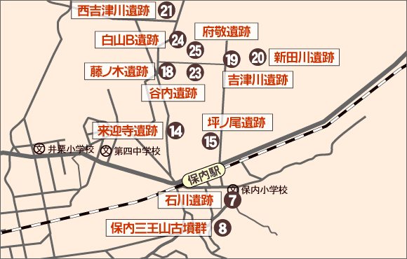 三条地域の主な遺跡地図