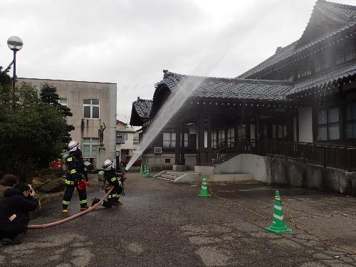 令和5年度  第70回文化財防火デーの様子（三条市歴史民俗産業資料館（旧武徳殿））