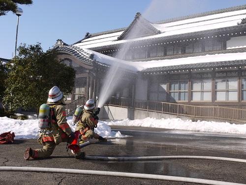 平成28年度第63回文化財防火デーの様子（三条市歴史民俗産業資料館（旧武徳殿））