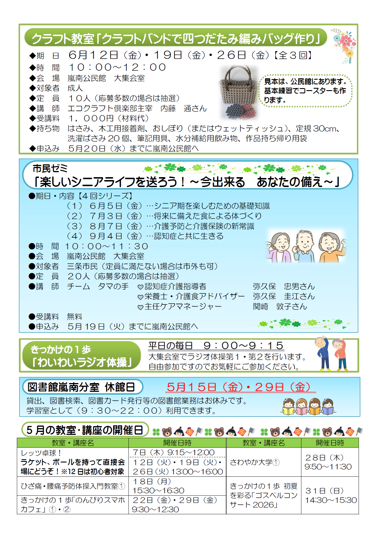 らんなん公民館だより5月号ウラ