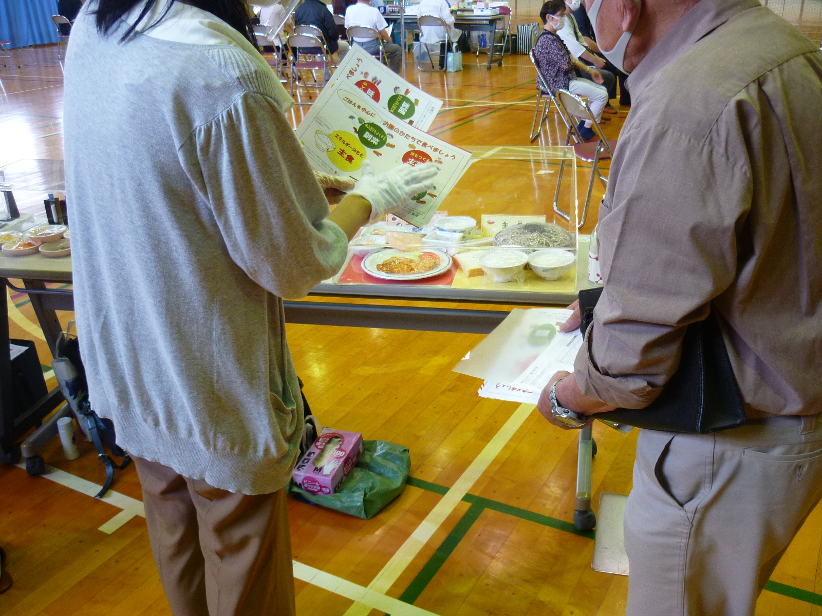 健診会場での食育啓発